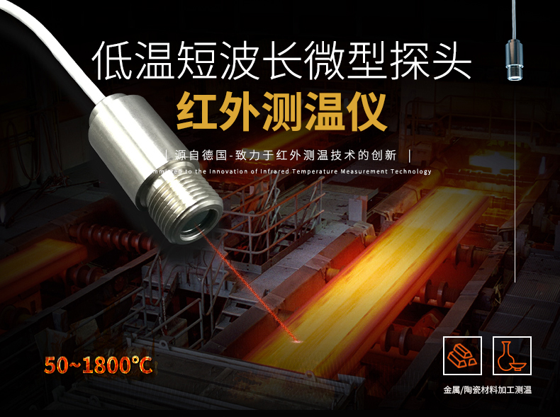 德國(guó)歐普士optris CT 3M 低溫短波長(zhǎng)微型探頭紅外測(cè)溫儀